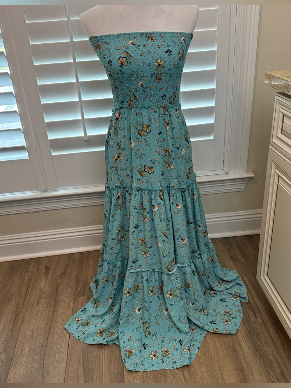 Abel the Label Strapless Floral Maxi Dress